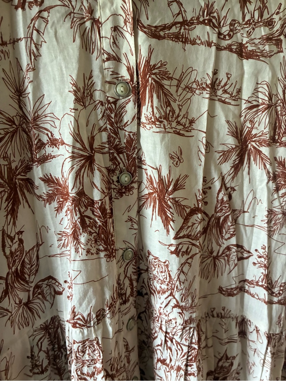 Johnny Was Rho Tiered Midi Dress Dress Jungle Toile Boho Vacation - Picture 4 of 6